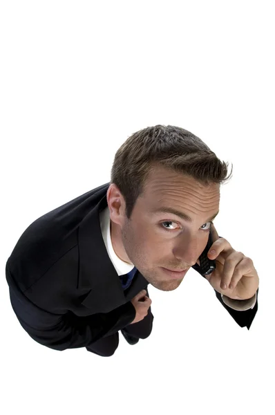 Affärsman upptagen på telefonsamtal — Stockfoto