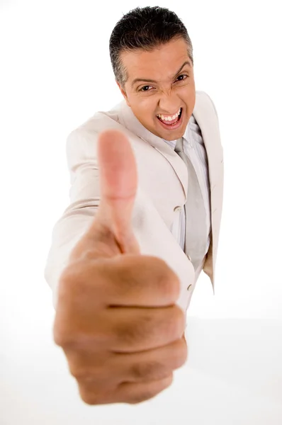 Businessperson with thumbs up — Stock Photo, Image