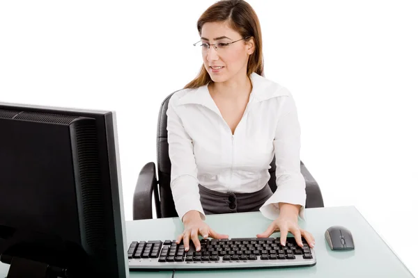 Businesswoman working on computer — Stock Photo, Image