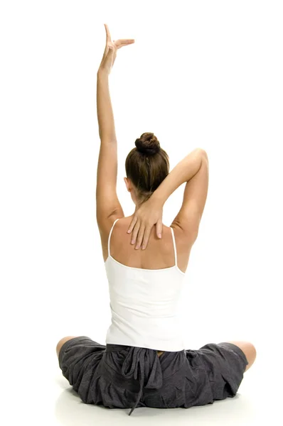 Woman in yoga pose — Stock Photo, Image