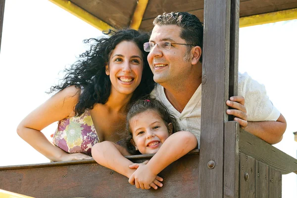 Smiling portrait of family — Stock Photo, Image