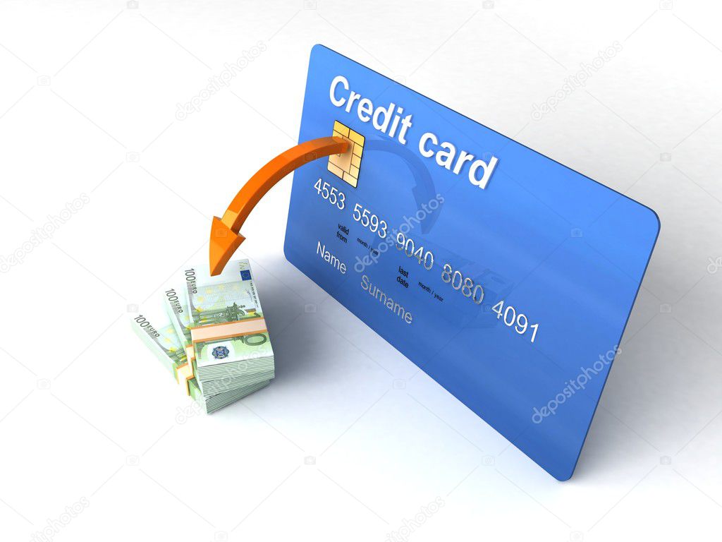 Credit card with euro currency