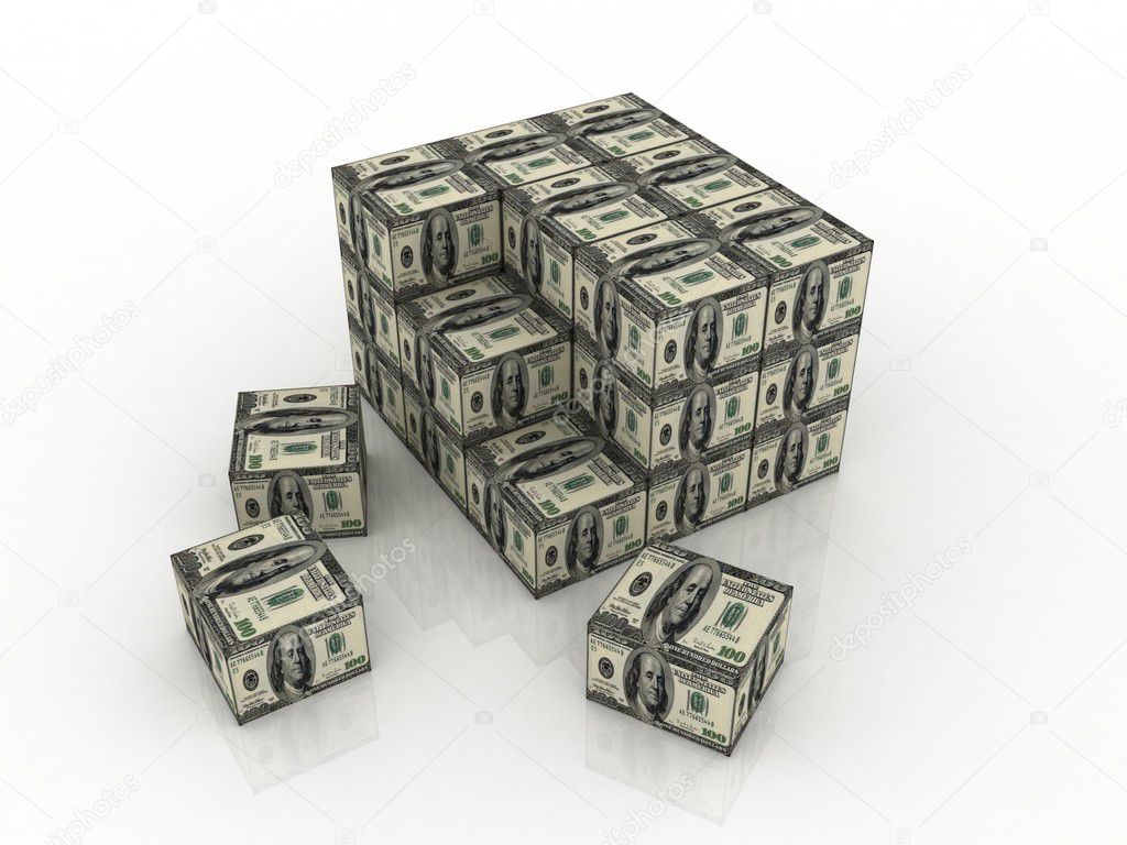 Dollar boxes in stack