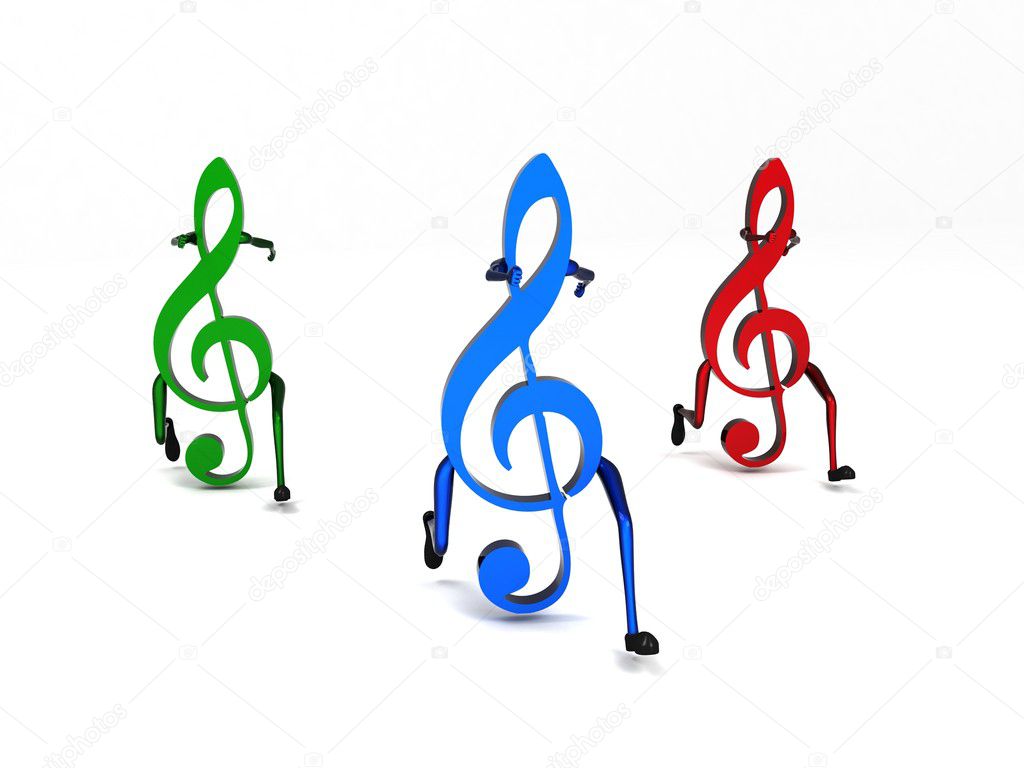 Colored musical notes