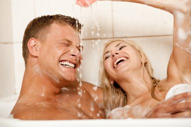 Playful couple enjoying clipart