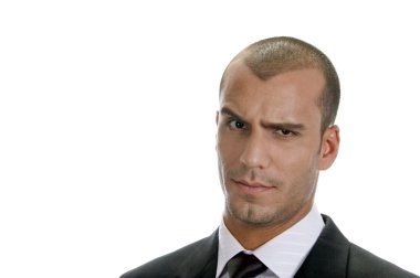 Man expressing suspicion with his eyes clipart