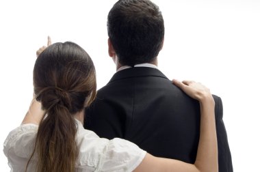 Back pose of young couple clipart