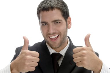 Cheerful successful businessman clipart