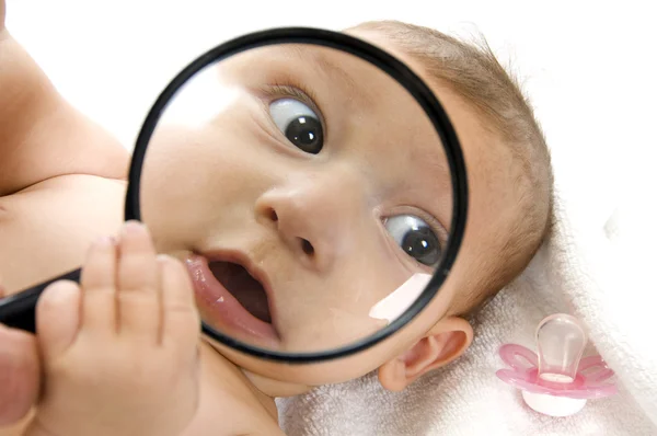 Cara magnificada del bebé — Foto de Stock