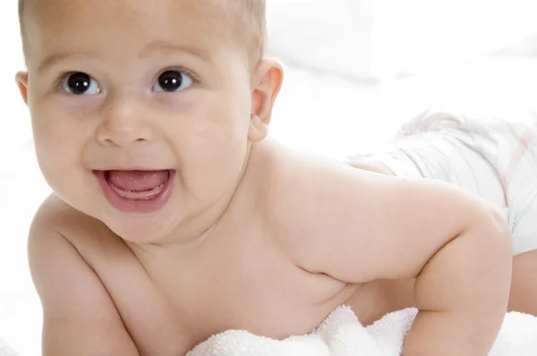 Close-up van lachende schattige baby — Stockfoto