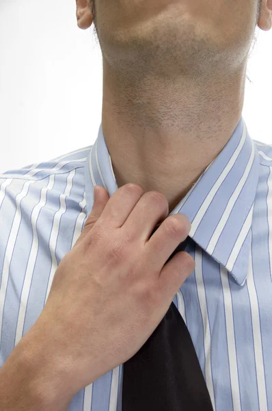 Adult man itching his neck — Stock Photo, Image
