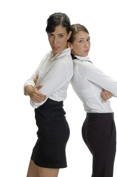 Young businesswoman posing back to back — Stock Photo, Image