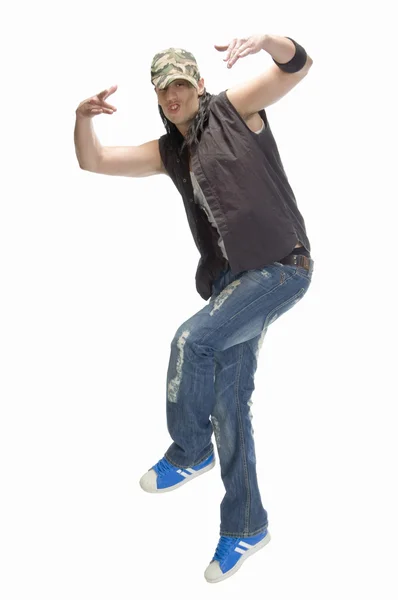 Танцующий молодой человек в стиле — стоковое фото