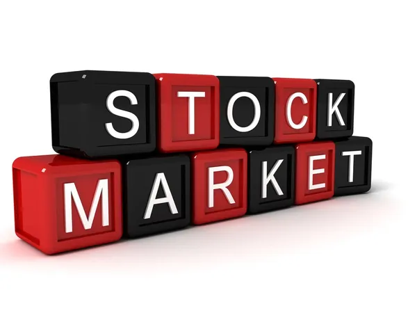 Tre dimensionell aktiemarknaden text — Stockfoto