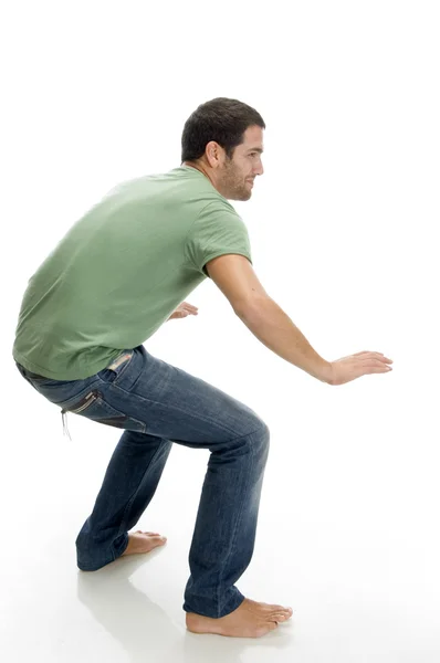 Bending man dancing — Stock Photo, Image