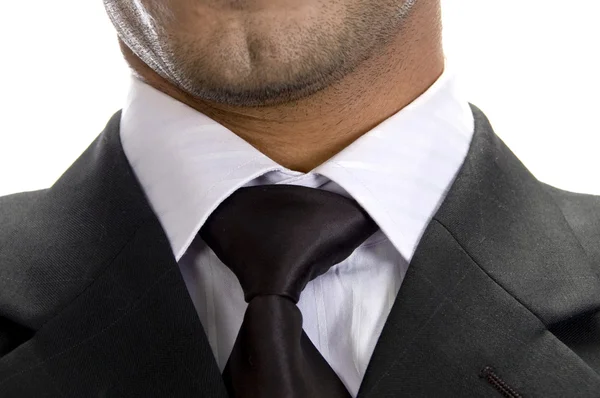 关门的商人领带的姿势 — 图库照片