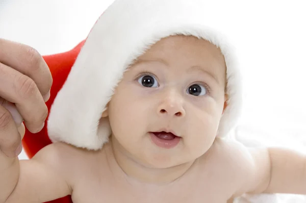 Kameraya bakarak küçük Noel Baba — Stok fotoğraf