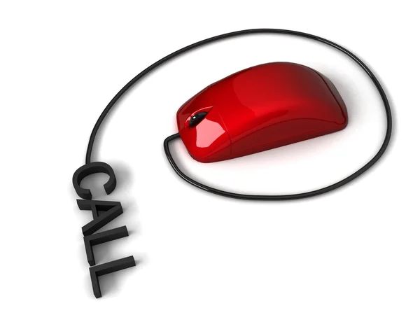3d call word near mouse — Stock Photo, Image