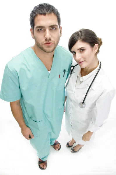 Infirmière debout avec le patient — Photo