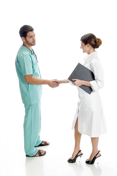 Медицинские работники пожимают руки — стоковое фото