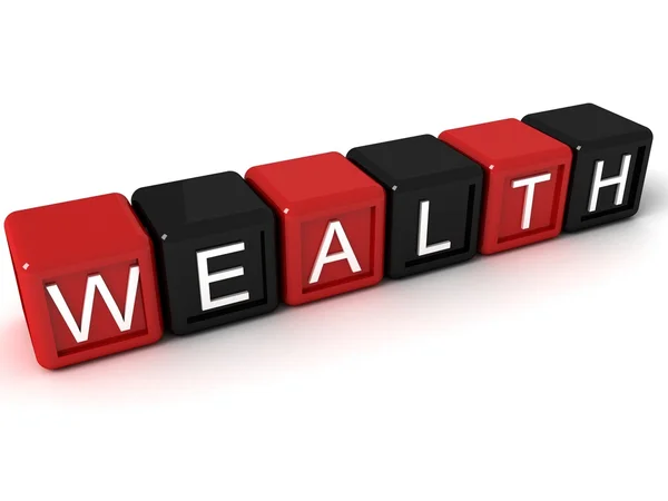 Alphabet blocks of wealth — Stock Photo, Image