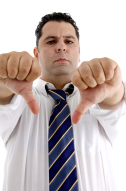 Businessman with thumbs down clipart