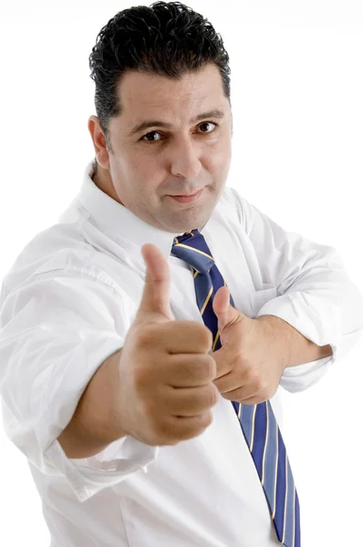 Бизнесмен с одобрительным жестом — стоковое фото