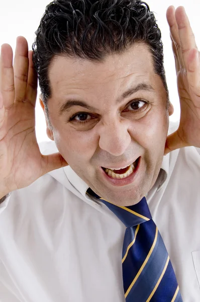 Angry businessman, close up — Stock Photo, Image