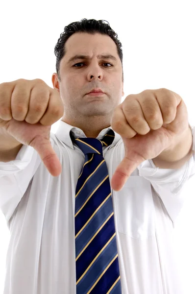 Businessman with thumbs down — Stock Photo, Image