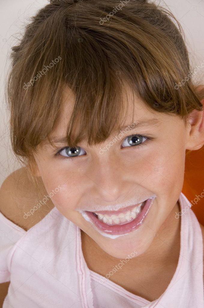 Little girl with milk mustache Stock Photo by ©imagerymajestic 1648869