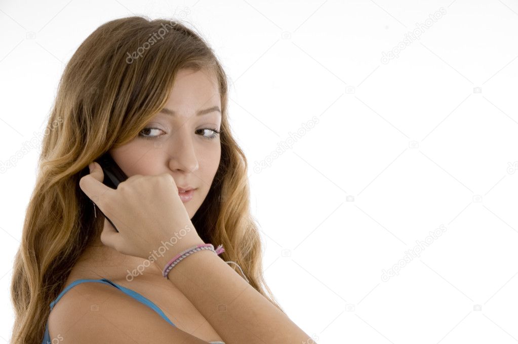 School girl talking on mobile phone
