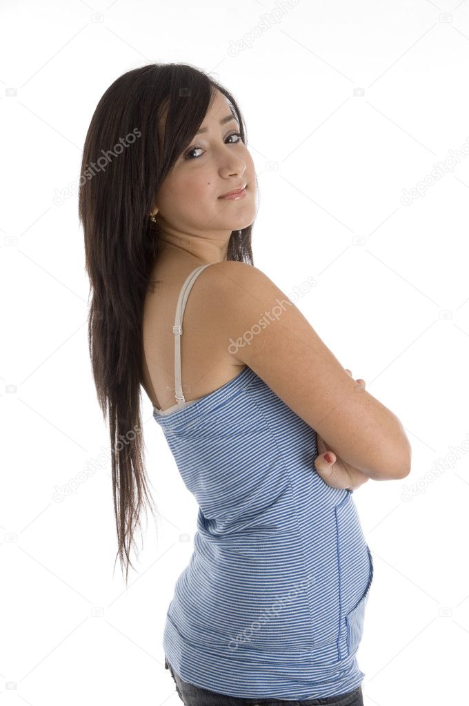 Beautiful teen with folded arms