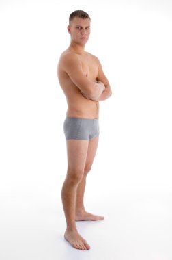 Handsome young underwear male model clipart