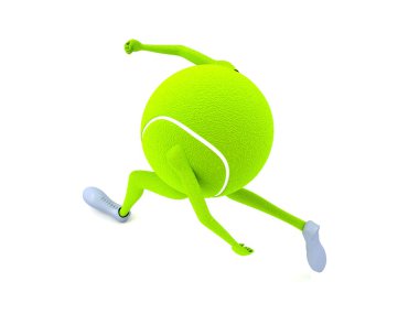 3D izole çalışan tenis topu