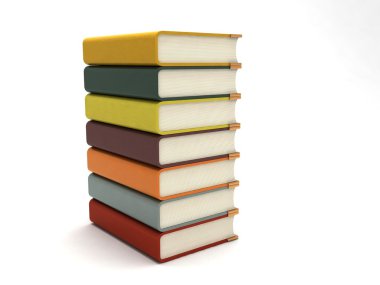 3d rendered bundle of books clipart