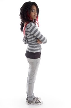 Side pose of punk teenager clipart