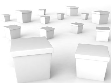 3d white boxes clipart