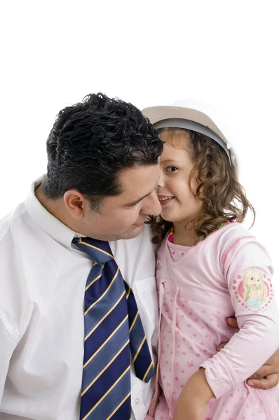 Dochter in vaders oor fluisteren — Stockfoto