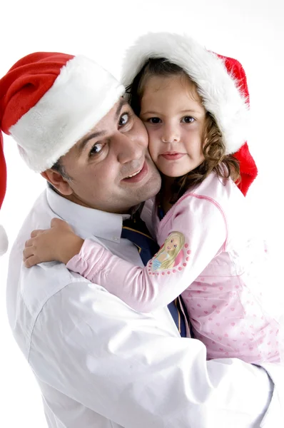 Baba ve kızı birbirlerine sarılıyorlar. — Stok fotoğraf