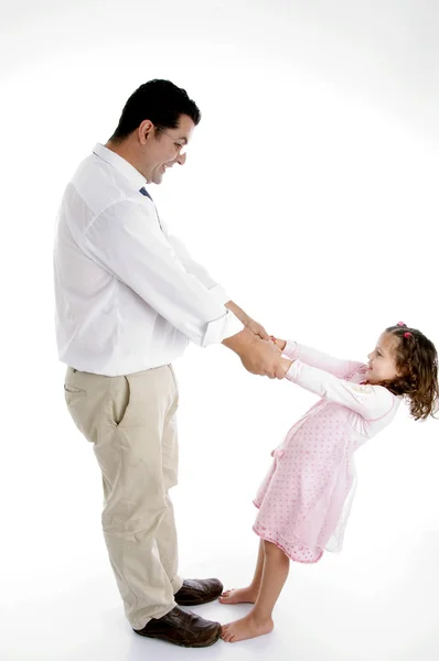 Pai e filha brincando — Fotografia de Stock