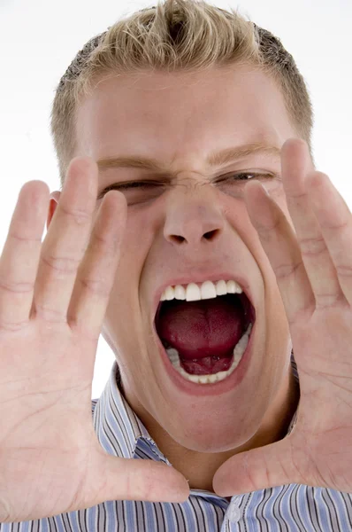 Detailní záběr křičel muž — Stock fotografie