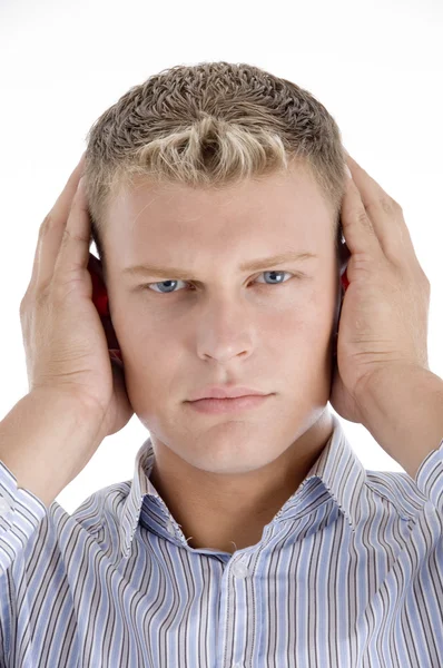 Young caucasian man concentrating — Stock Photo, Image