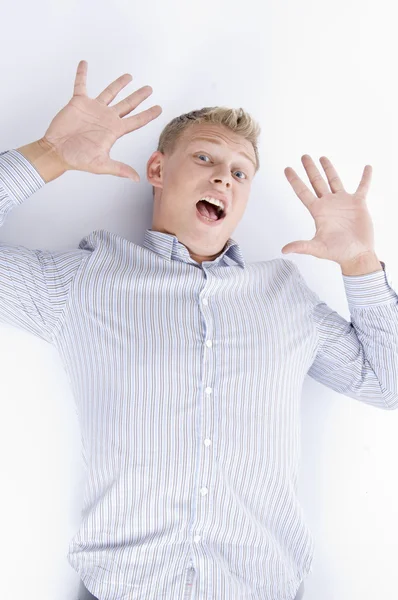 Screaming young handsome male — Stock Photo, Image