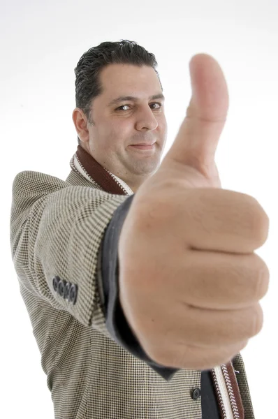 Man showing approval sign — Stock Photo, Image