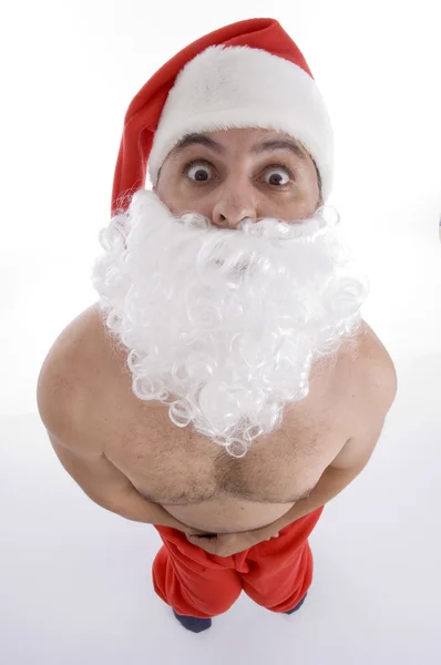 Pohled z vysokého úhlu šokován santa Clause — Stock fotografie