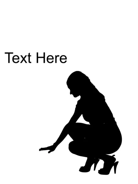 Silhouette of woman on floor — Stock Photo, Image