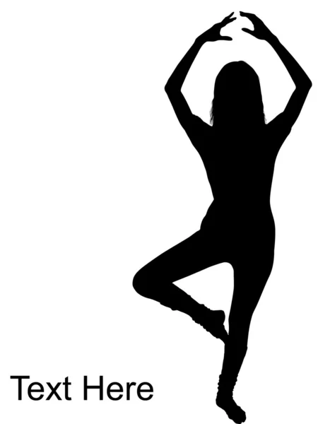踊る女性のシルエット — ストック写真