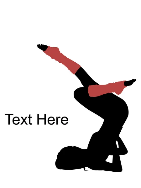 Silhouette de femme faisant de l'aérobic — Photo