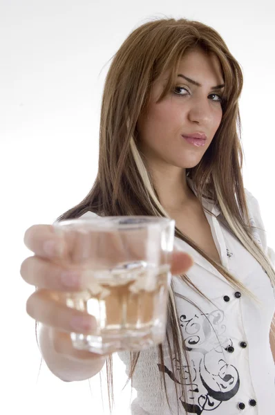 Female holding wine glass — Stock Photo, Image