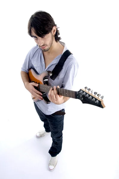 Joven estrella de rock tocando guitarra — Foto de Stock